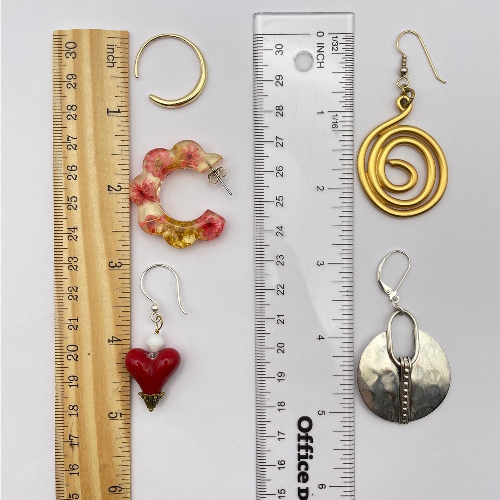 Earring Bundle Gold Silver Beaded Hoop Dangle - Picture 7 of 10